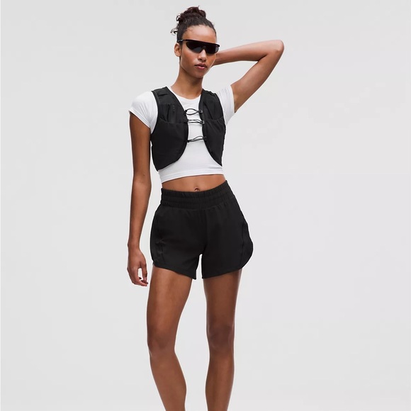 Lululemon Track That High-Rise Lined Short 5” Size 8 Black Shorts with Pocket - Picture 2 of 9